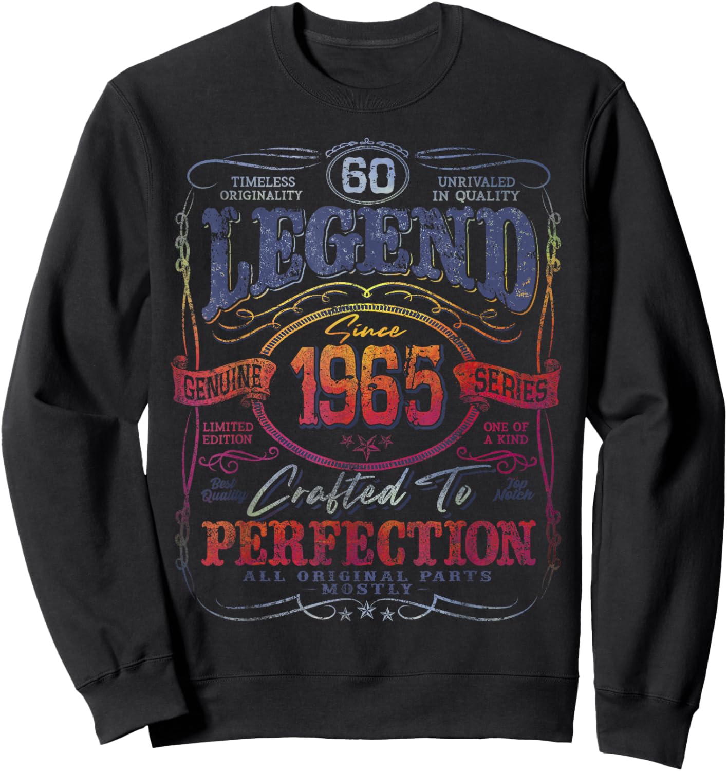 Vintage 1965 Limited Edition Shirt 60 year old 60th Birthday Sweatshirt - Sweatshirt | Black