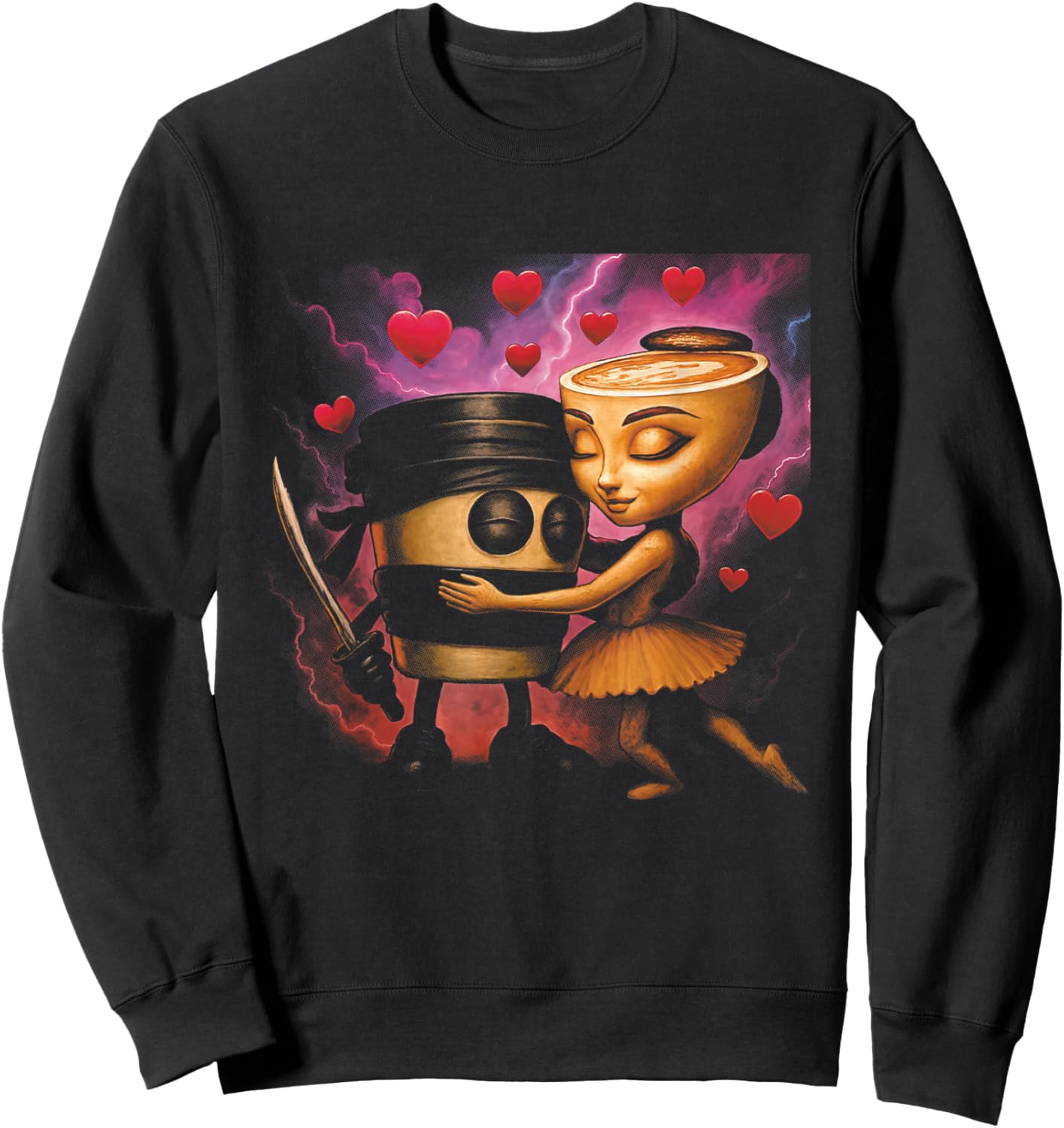 Italian Brainrot Ballerina Cappuccina Cappuccino Assassino Sweatshirt - Sweatshirt | Black