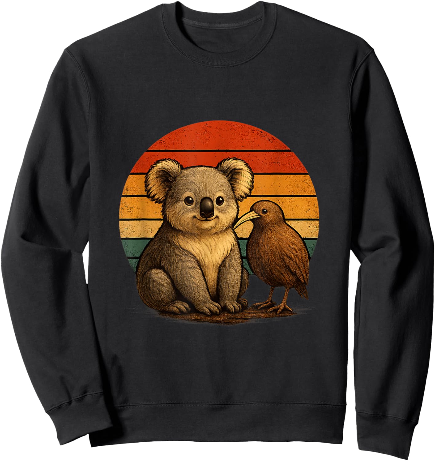 Amis des Animaux rétro Koala Kiwi Sweatshirt - Sweatshirt | Black