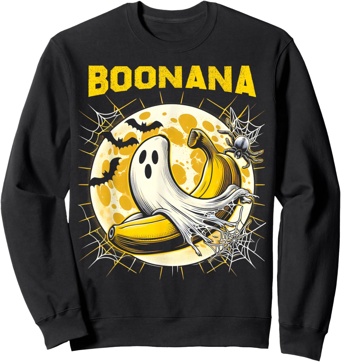 Boonana Ghost Costume Funny Banana Ghost Boonana Halloween Sweatshirt - Sweatshirt | Black