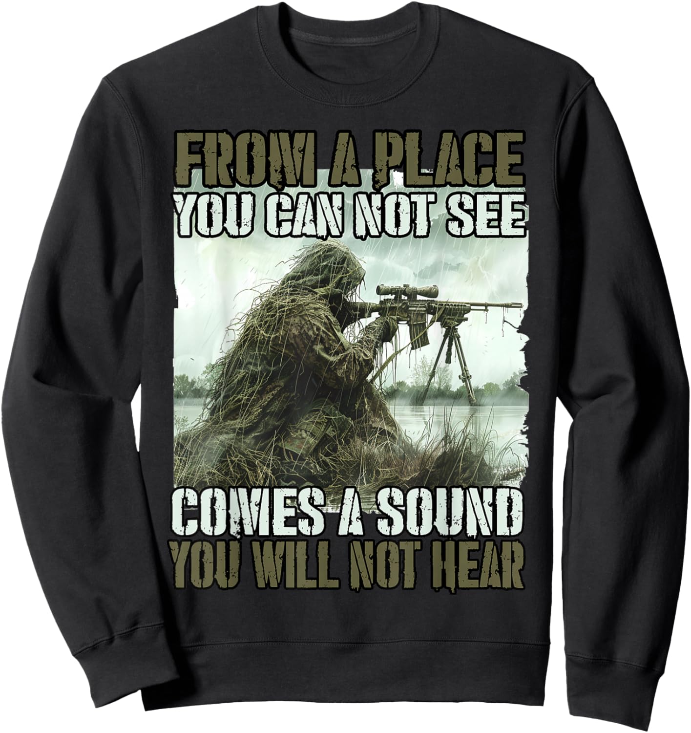 Bundeswehr sniper T ghillie camouflage suit KSK soldiers Sweatshirt - Sweatshirt | Black