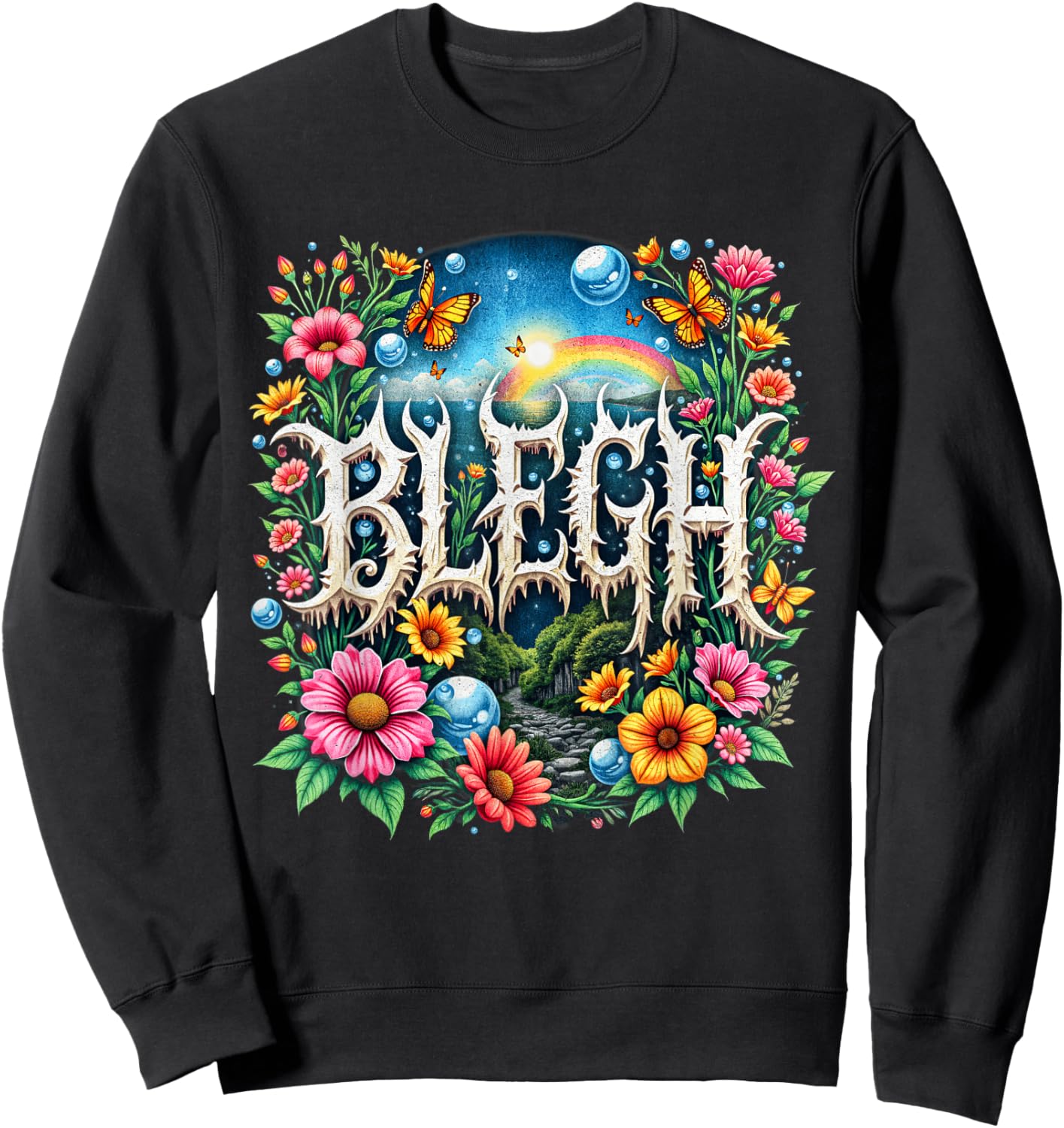Cute Deathcore Design - Metalcore Blegh Sweatshirt - Sweatshirt | Black