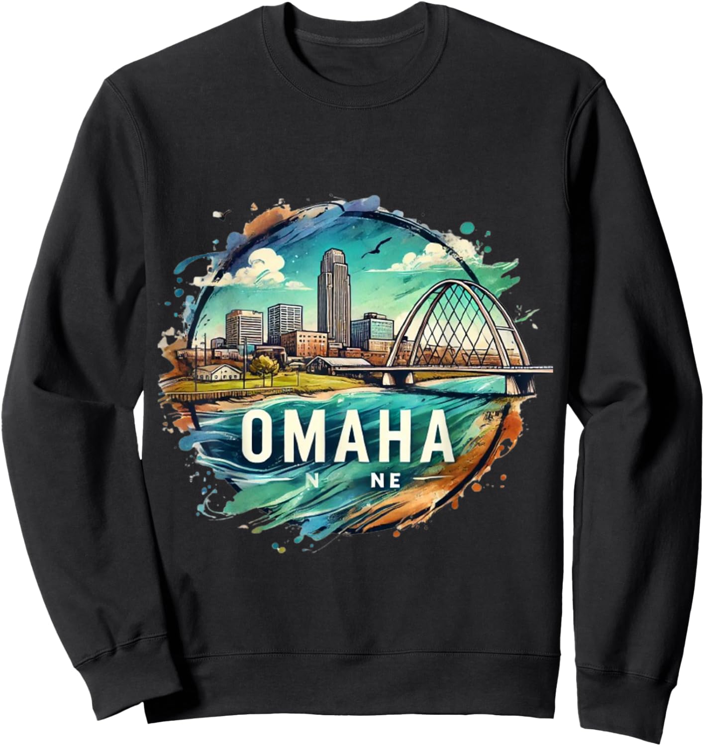 Omaha NE Nebraska Sweatshirt - Sweatshirt | Black