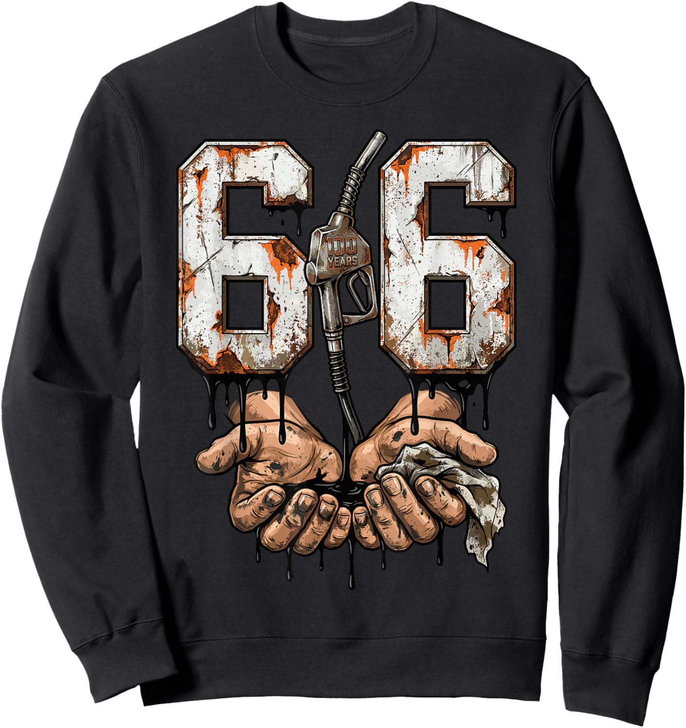 Route 66 100 Years Centennial Gas Pump Mechanic Vintage RETR Sweatshirt - Sweatshirt | Black
