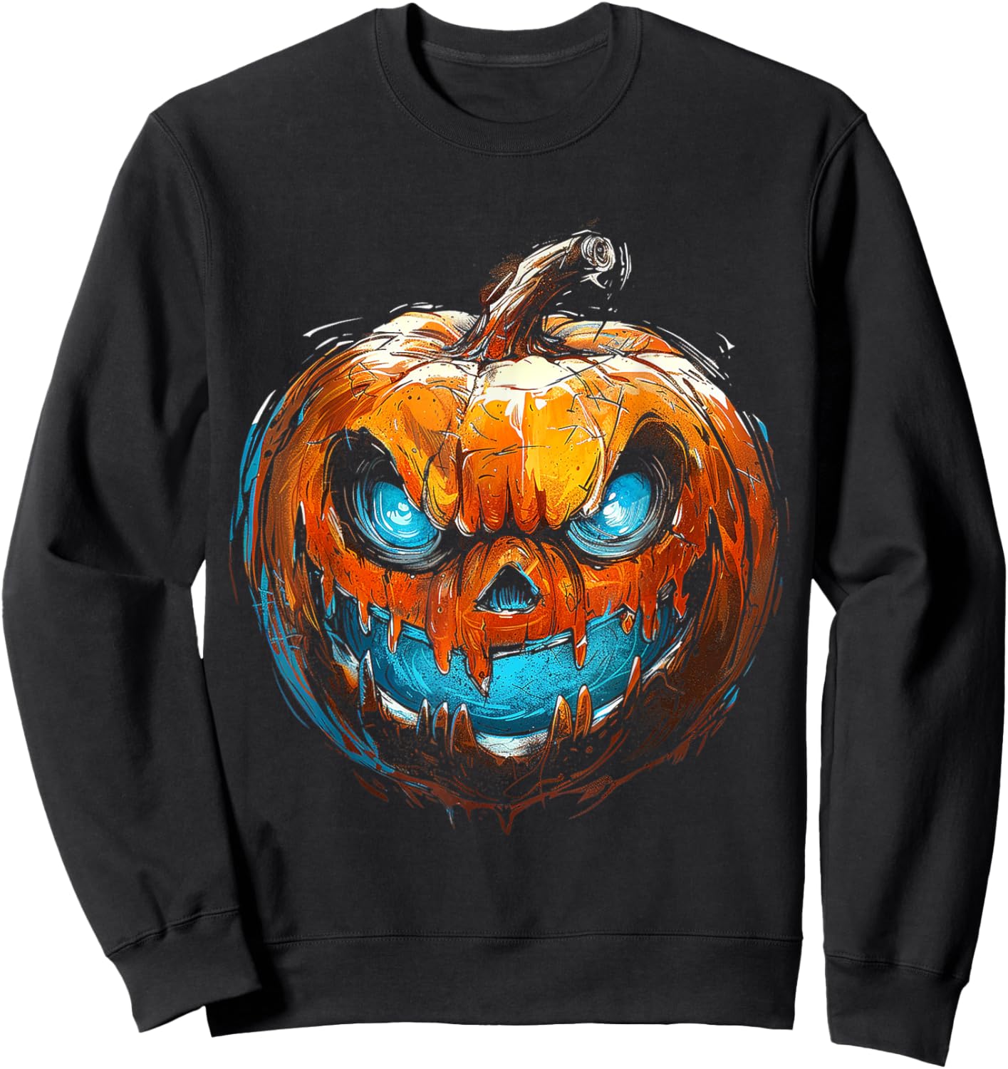 Pumpkin Costume Halloween Spooky Art Pumpkin Sweatshirt - Sweatshirt | Black