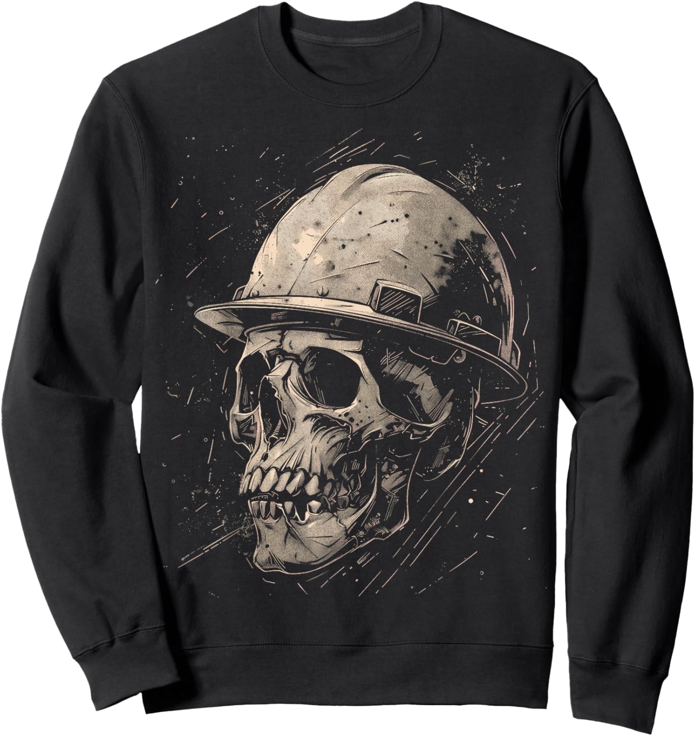 Working Death Ironworker Skull Construction Worker Sweatshirt - Sweatshirt | Black