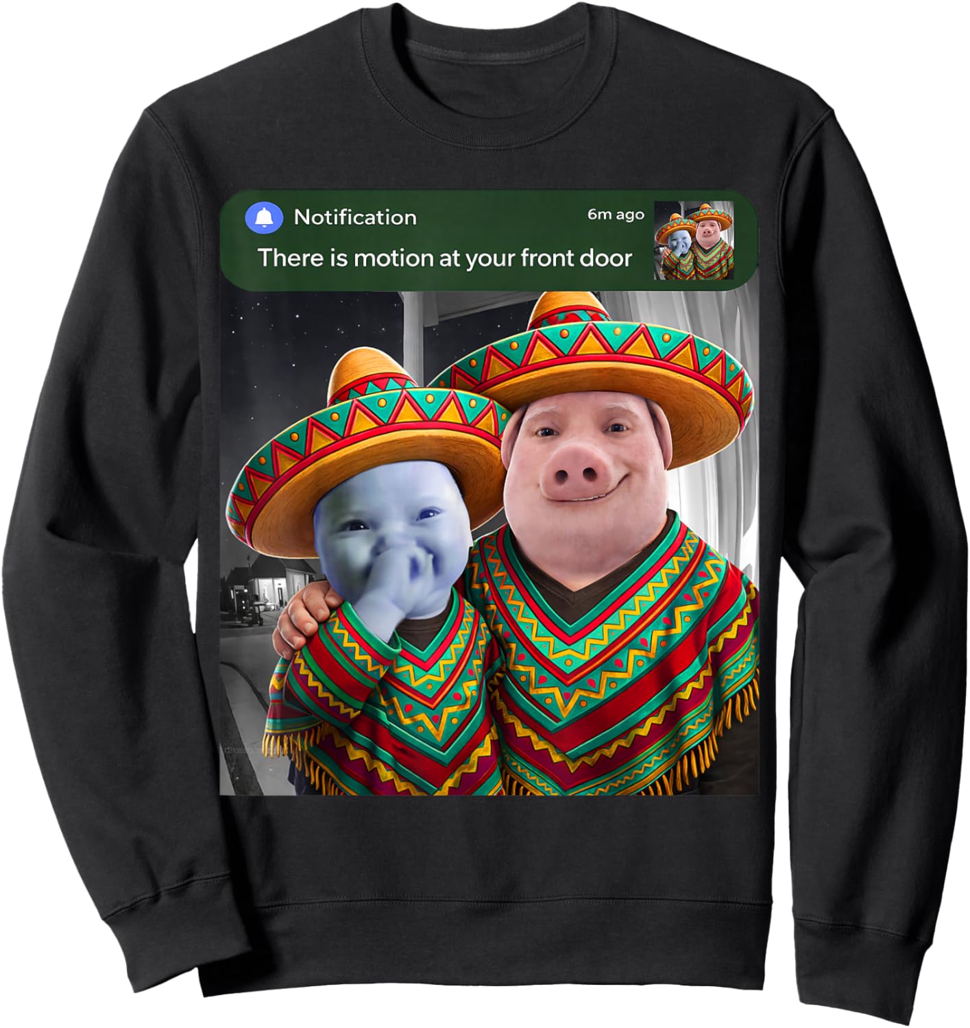 There is Motion At Your Front Door John Pork and Ai Baby Sweatshirt - Sweatshirt | Black