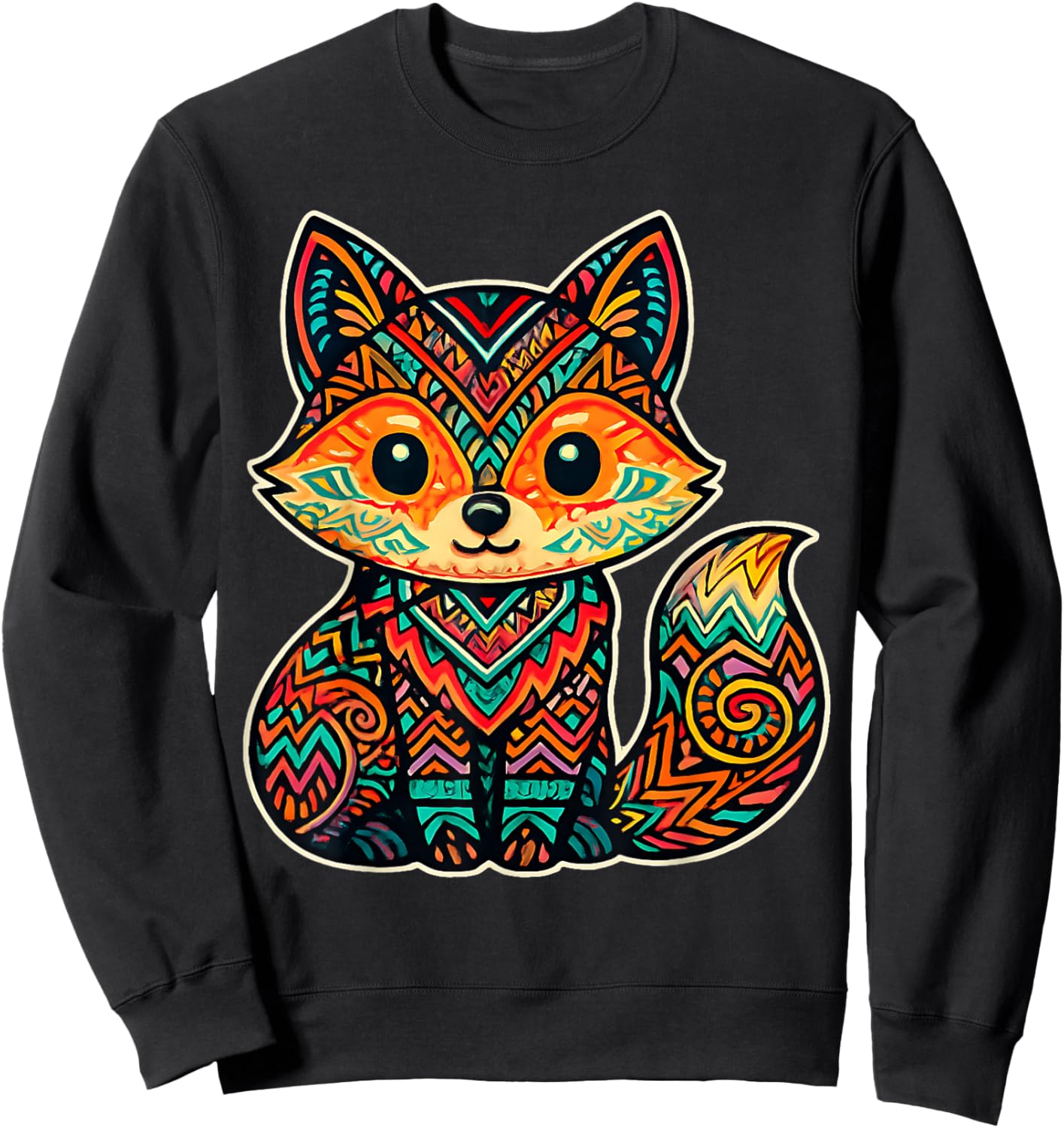 Mexican Aztec Mayan Fox Ancient Mesoamerican Mythology Art Sweatshirt - Sweatshirt | Black