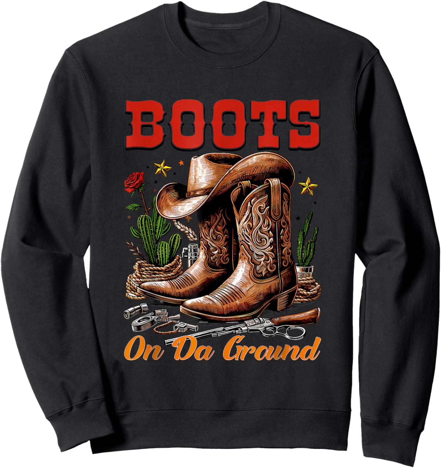 Boots On The Ground Sweatshirt - Sweatshirt | Black