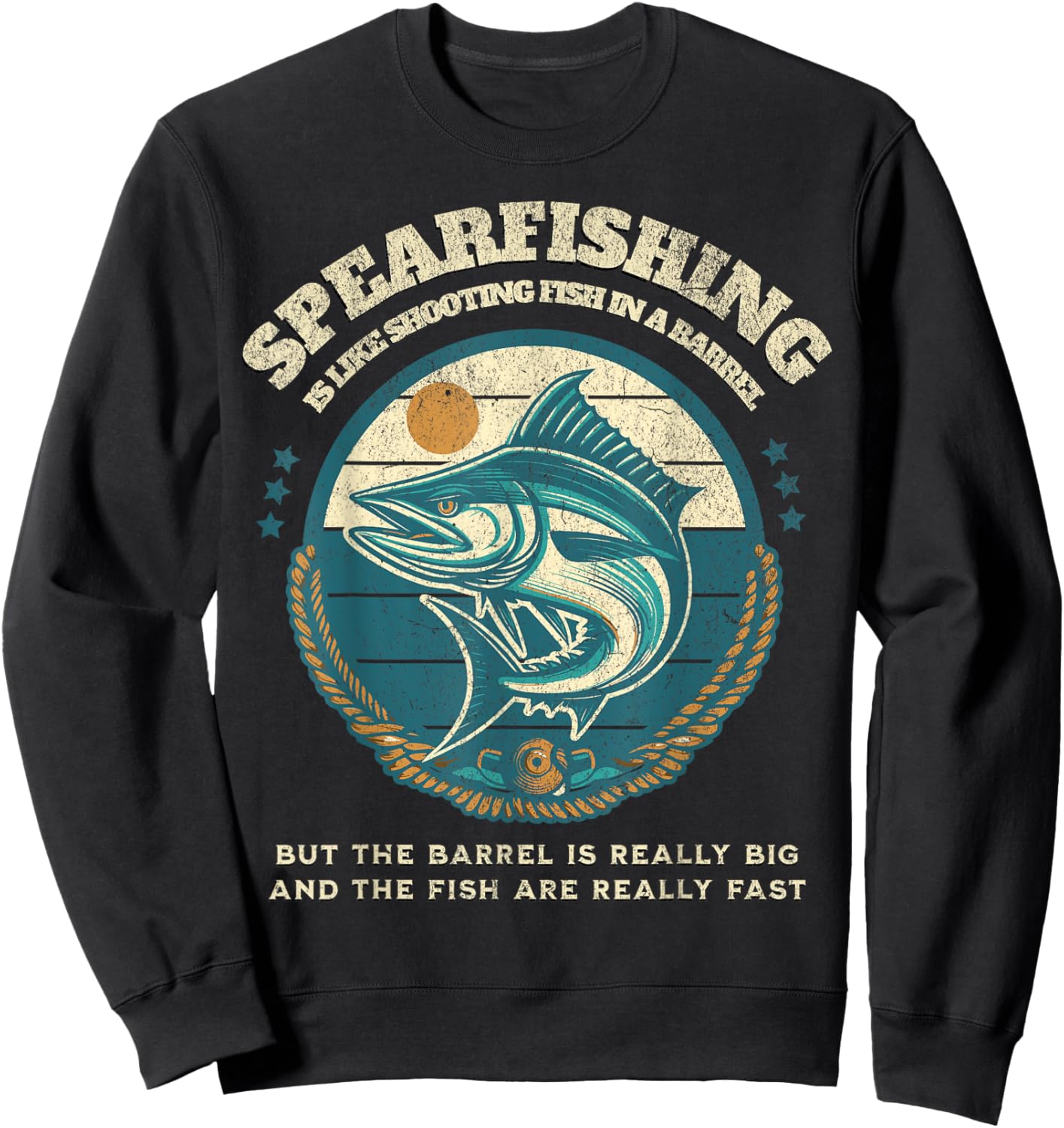 Funny Spearfishing Humor for Spearos, Like Fish in a Barrel Sweatshirt - Sweatshirt | Black