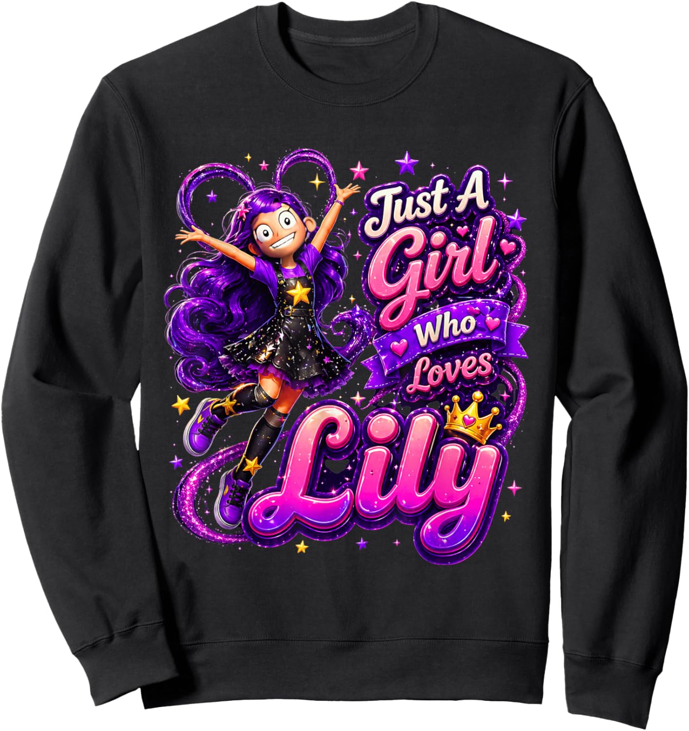 Just A Girl Who Loves Lily Sweatshirt - Sweatshirt | Black