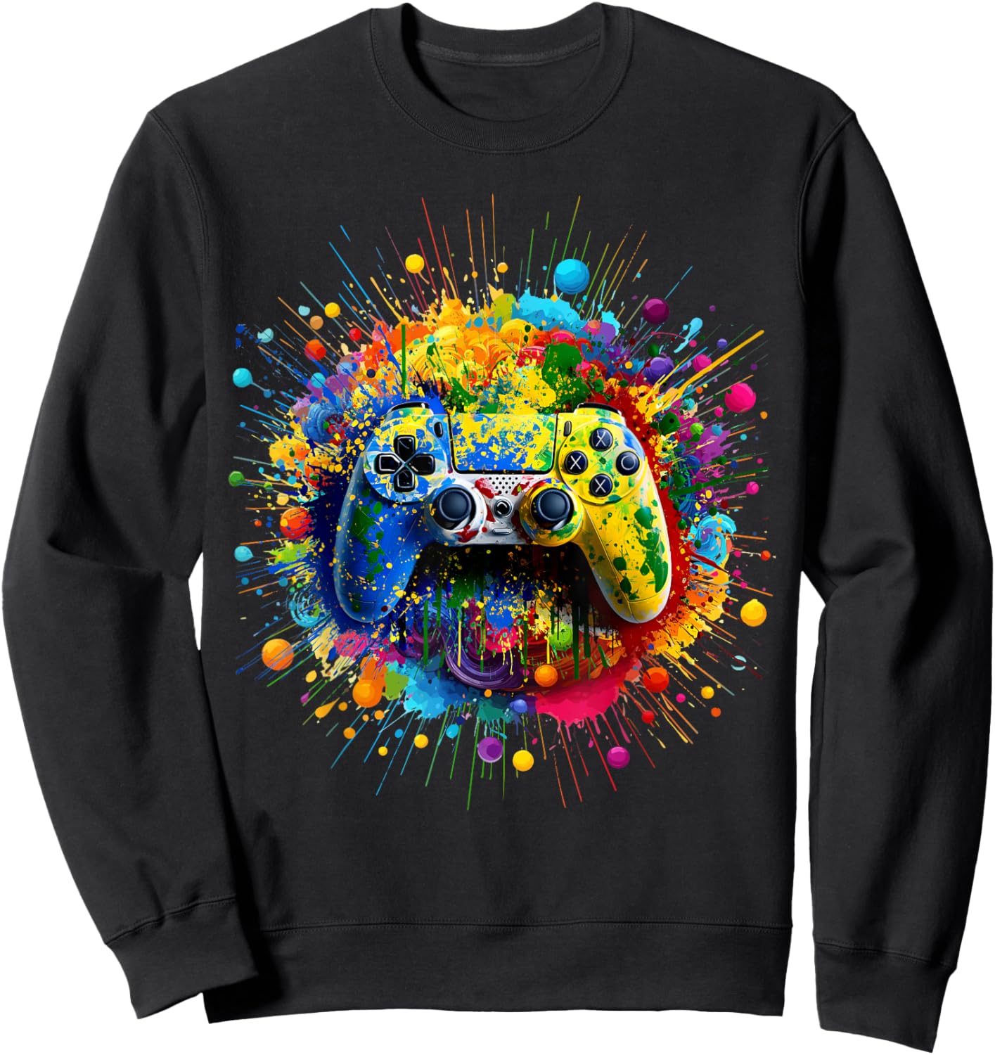 Retro Polka Dots Gaming Controller Video Gamers Dot Day Boys Sweatshirt - Sweatshirt | Black