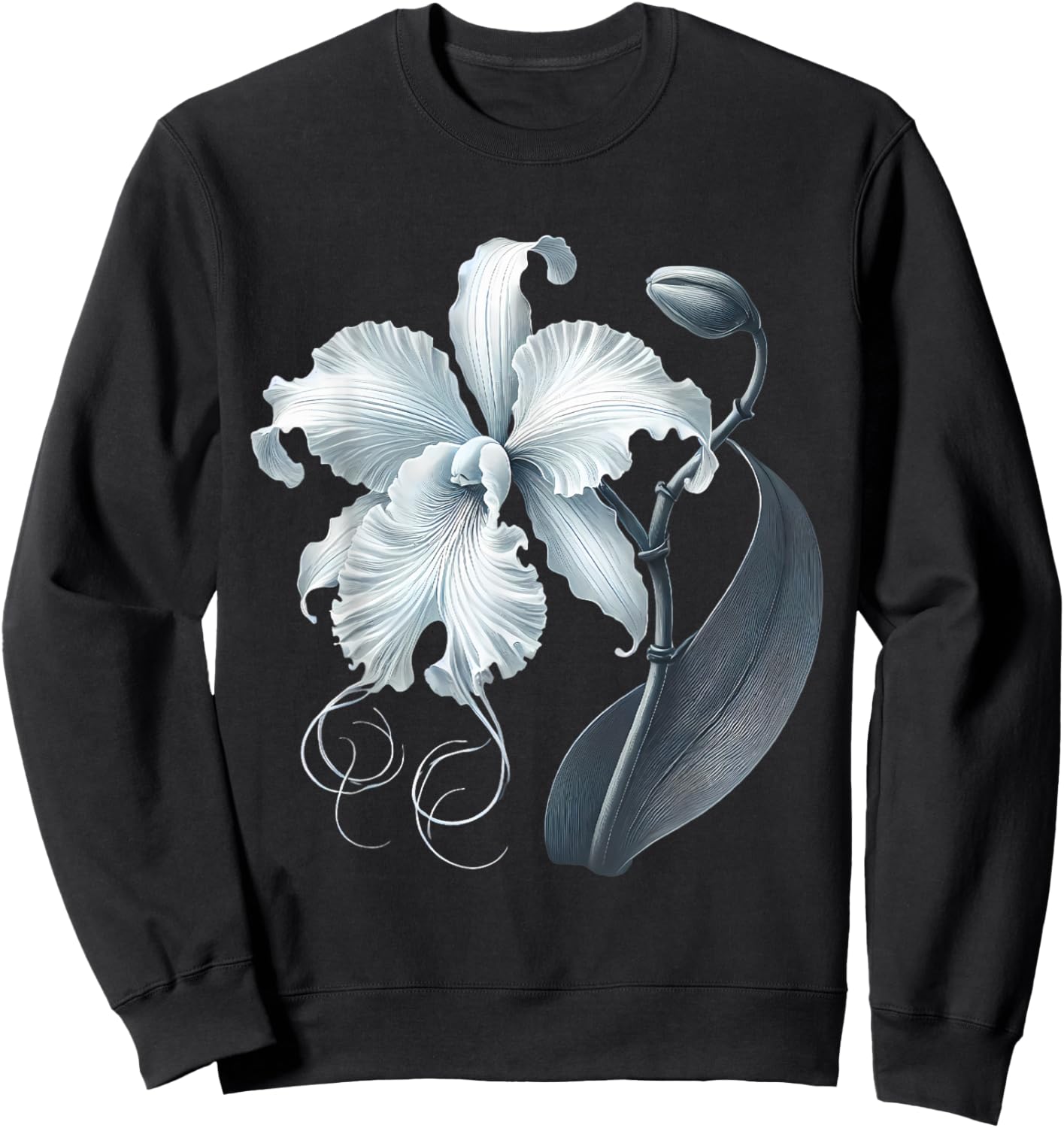 Ghost Orchid Flower Plant Sweatshirt - Sweatshirt | Black