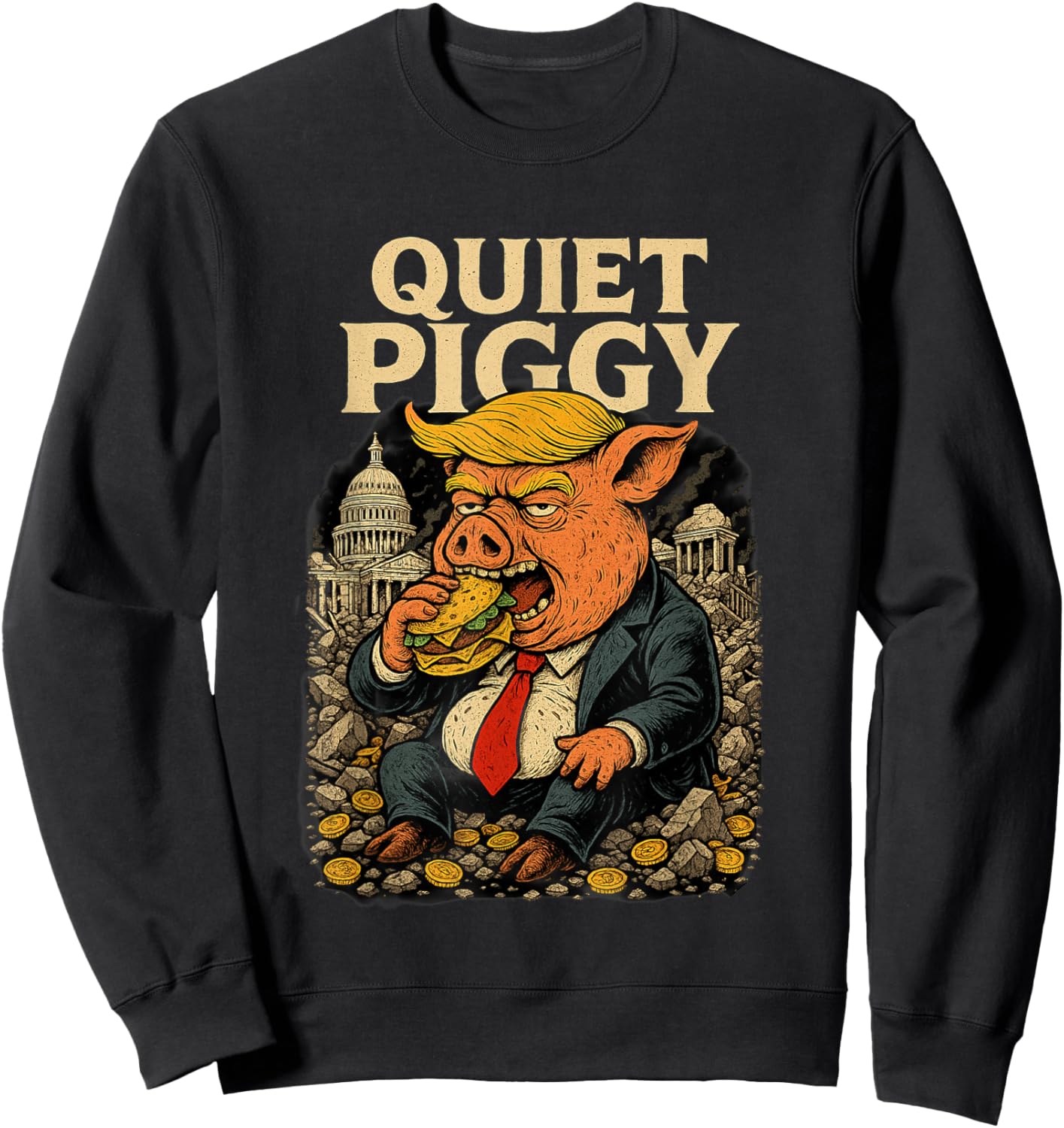 Quiet Piggy Sweatshirt - Sweatshirt | Black
