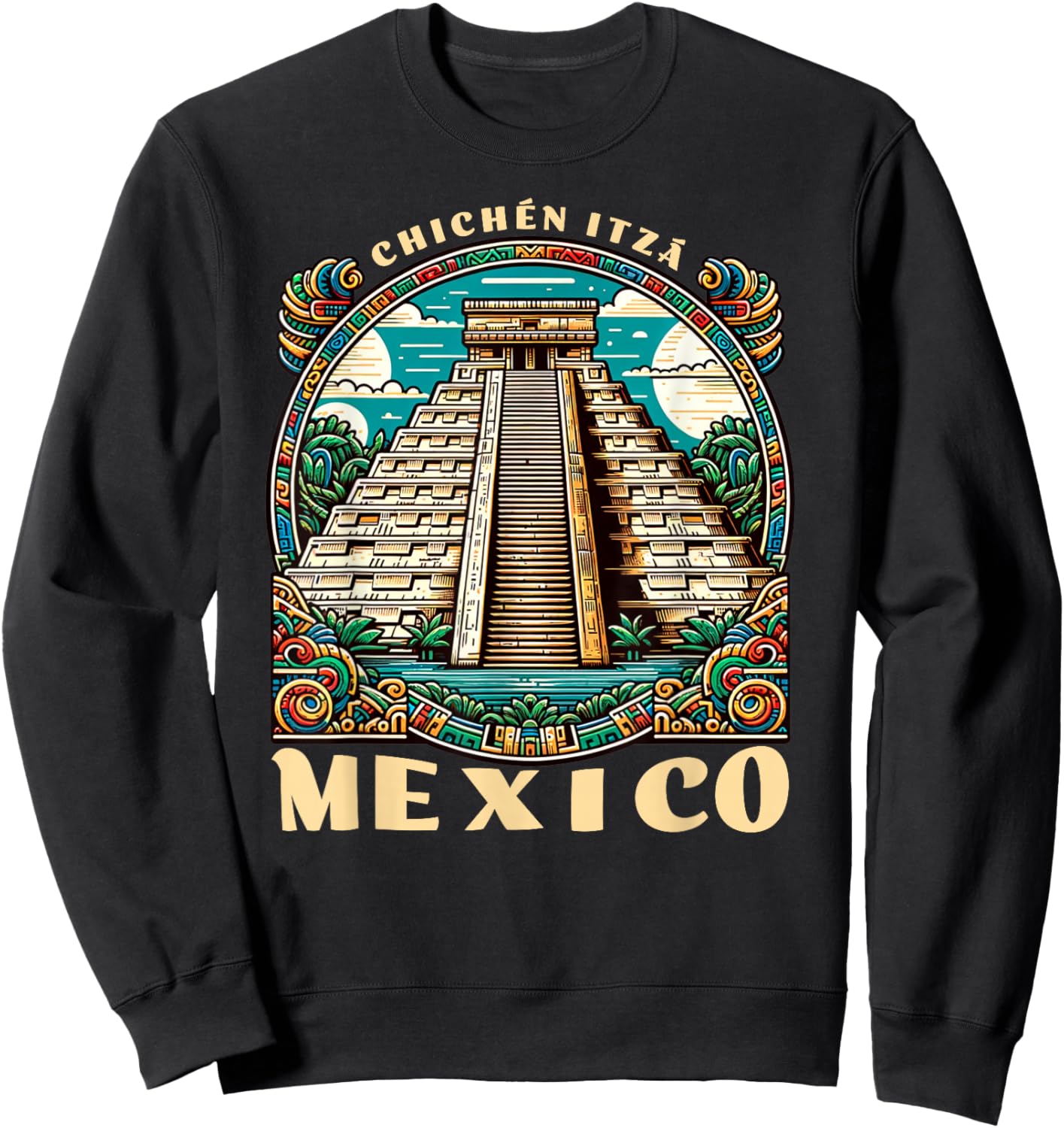 Matching Mexico Family Trip Chichen Itza Pyramids Mayan Ruins And Temple Of Kukulcan Aztec Mexican Vacation , Small, Black Sweatshirt - Sweatshirt | Black