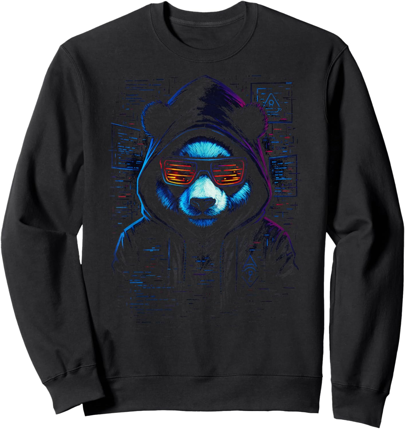 Panda Hacker - Cyberpunk Animal Streetwear Sweatshirt - Sweatshirt | Black