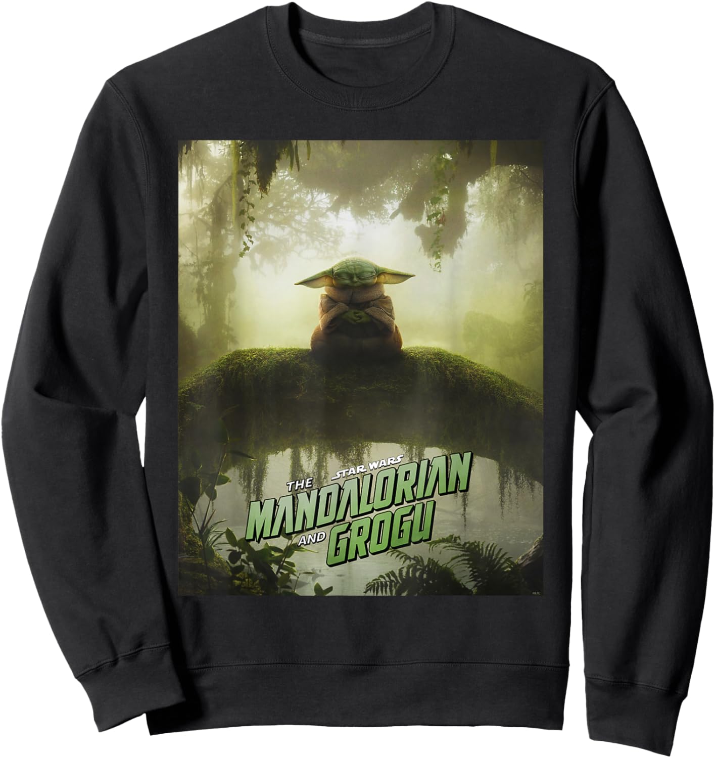 Star Wars The Mandalorian and Grogu Movie Meditating Poster Sweatshirt - Sweatshirt | Black