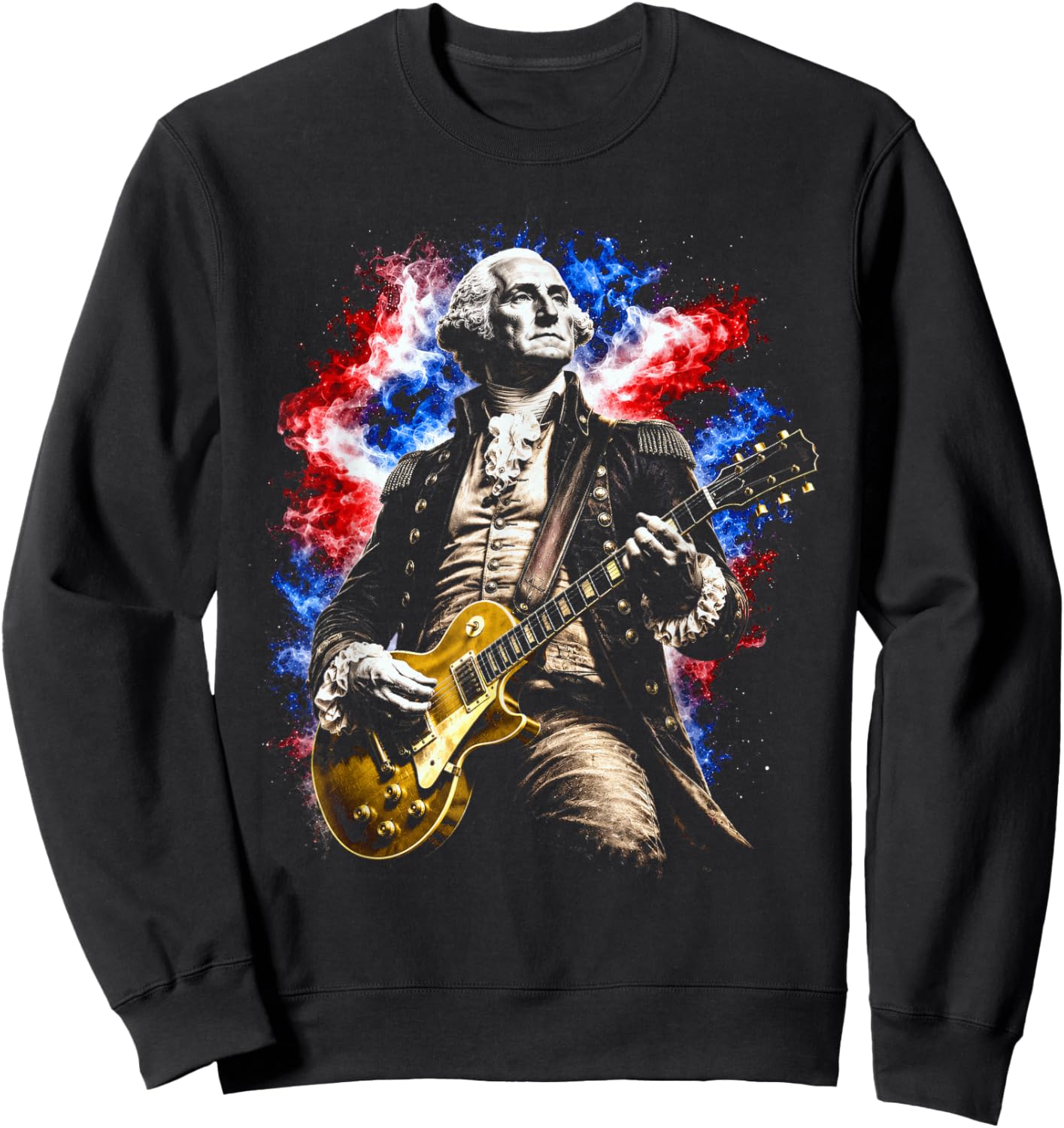 George Washington Playing Guitar Sweatshirt - Sweatshirt | Black