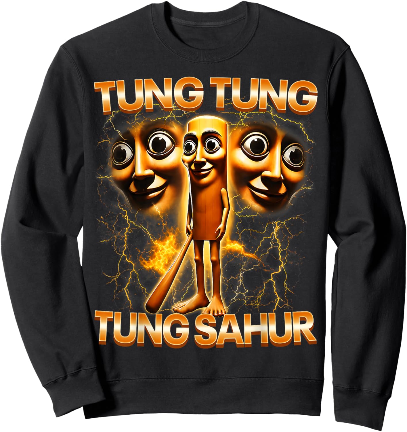 Tung Tung Tung Sahur is Calling Funny Italian Brainrot Meme Sweatshirt - Sweatshirt | Black
