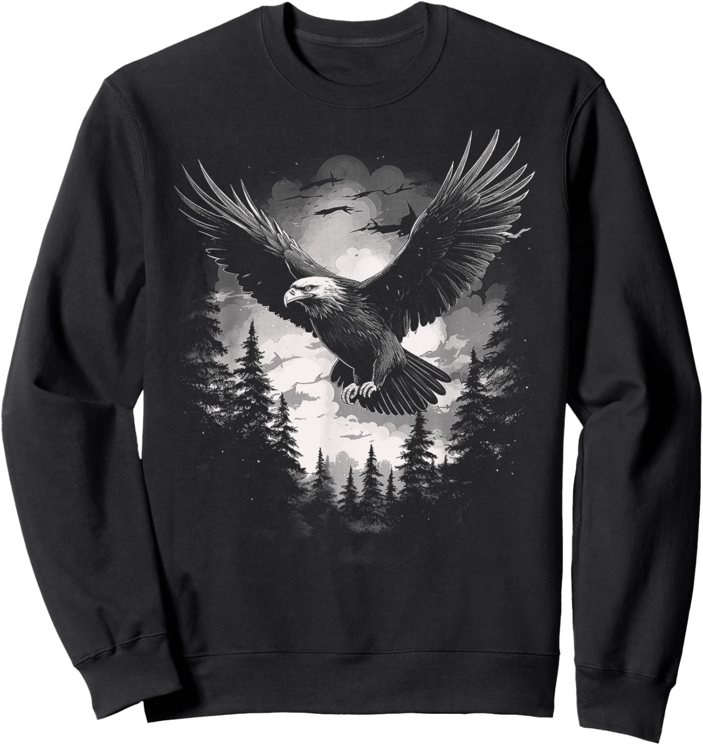 Eagle Forest Animal Wildlife Sweatshirt - Sweatshirt | Black