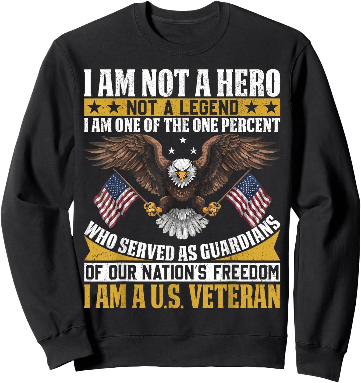 Veteran USA Veterans Day US Army America Veteran Sweatshirt - Sweatshirt | Black