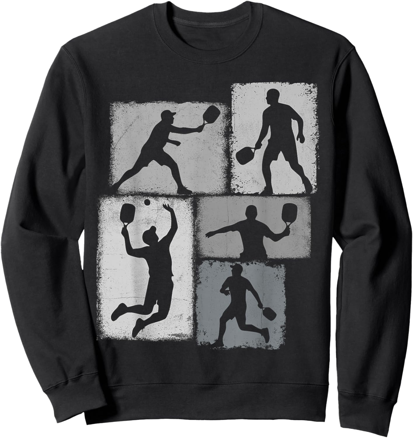Pickleball Player Collage Pickler Men Women Coach Youth Sweatshirt - Sweatshirt | Black
