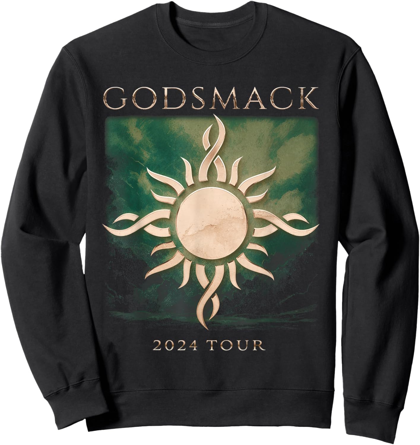 Godsmack Mountains In Green Sweatshirt - Sweatshirt | Black
