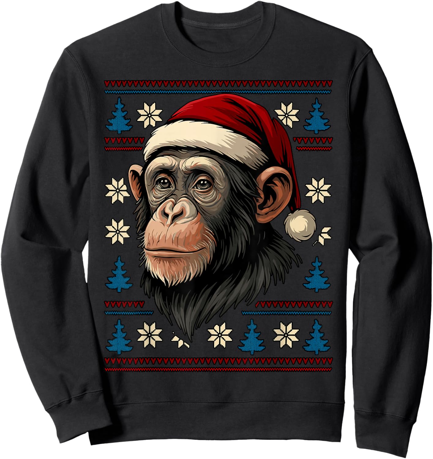 Monkey Ugly Christmas Sweater Sweatshirt - Sweatshirt | Black