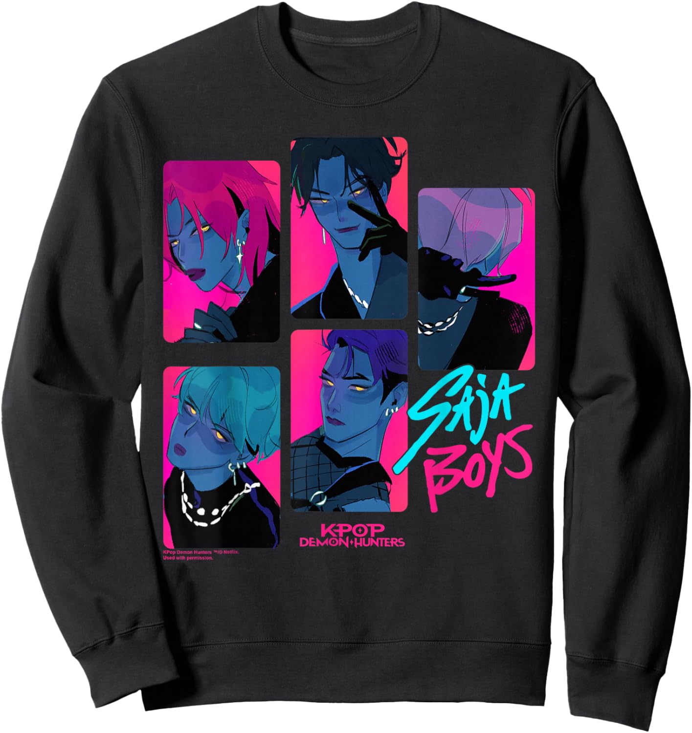 Kpop Demon Hunters Saja Boys Demons Officially Licensed Sweatshirt - Sweatshirt | Black