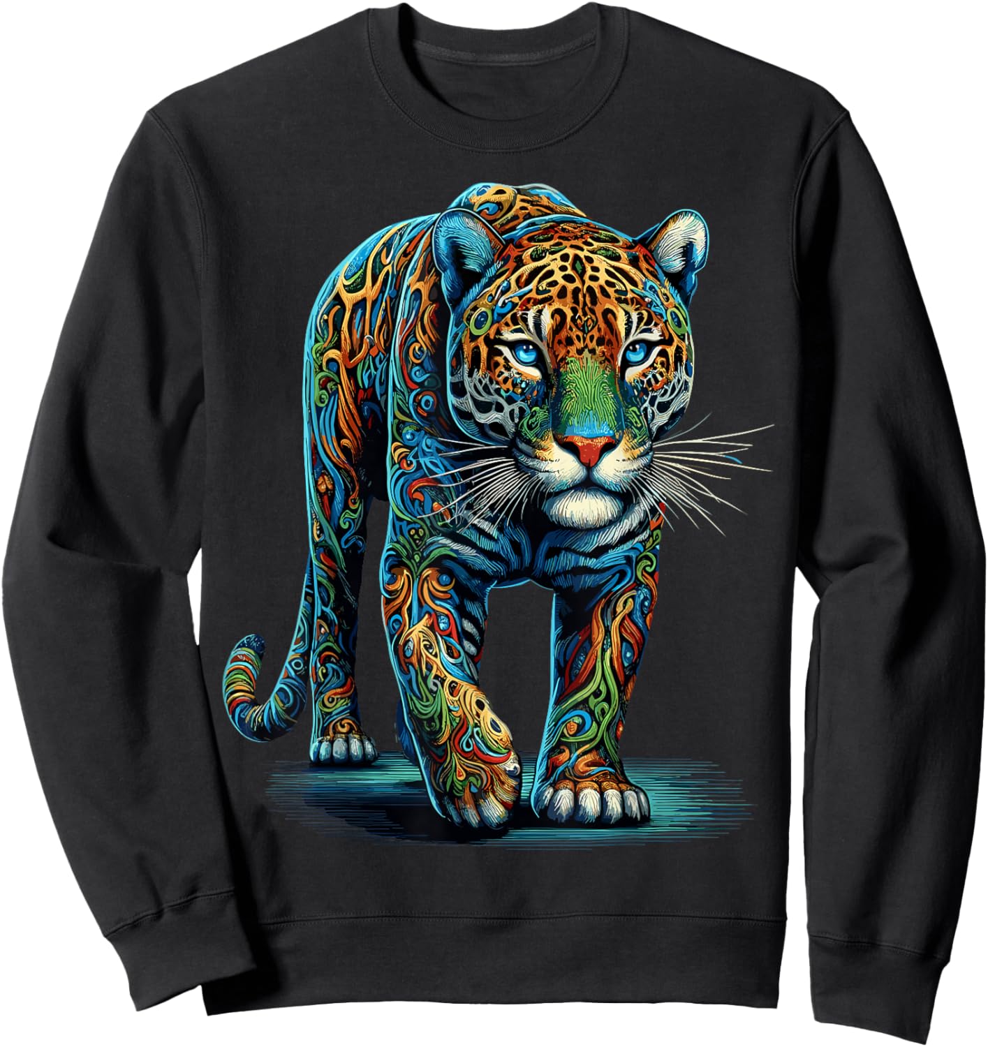 Jaguar Colorful Animal Zoo Jaguars Sweatshirt - Sweatshirt | Black