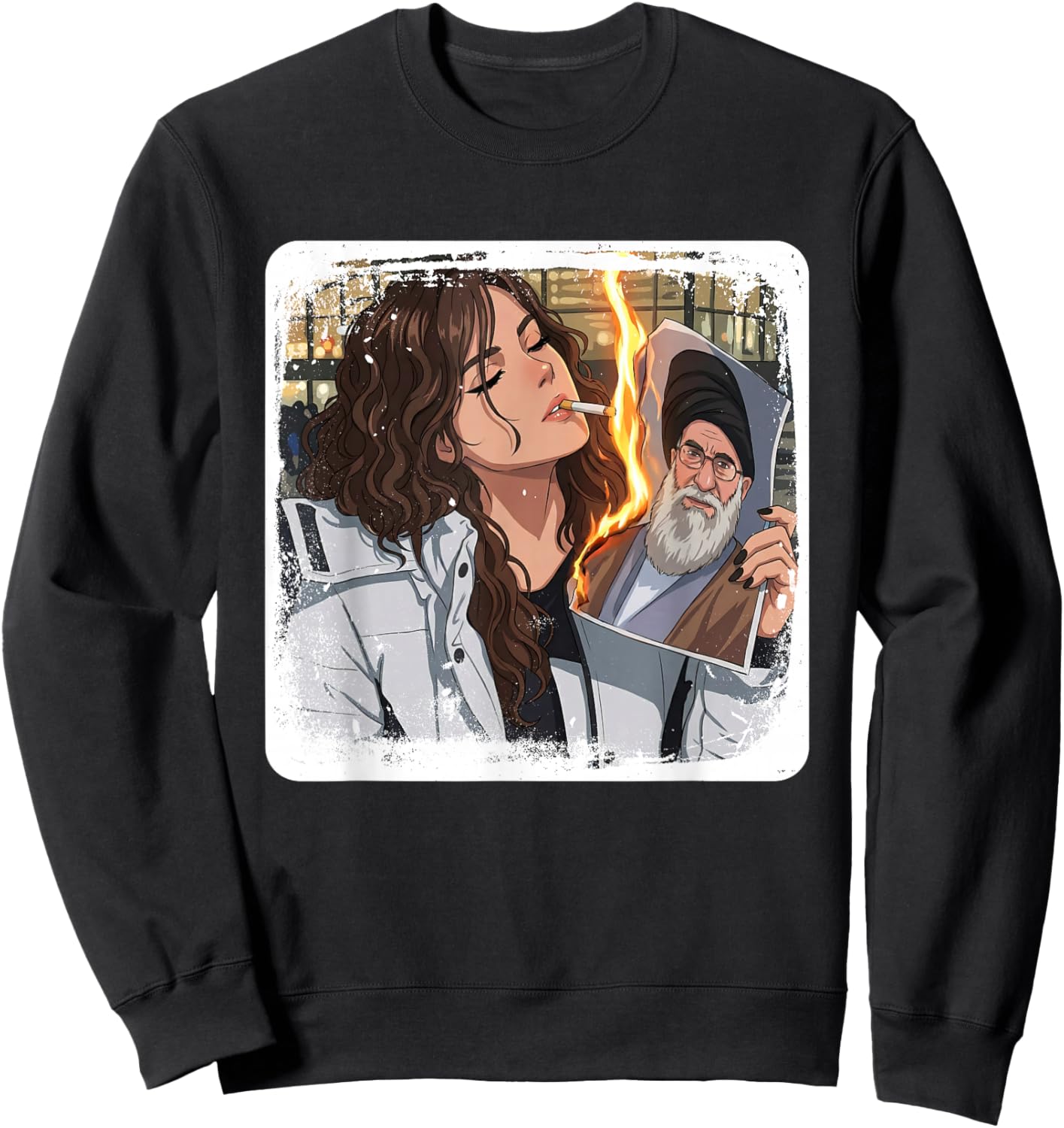 Cigarette of Rebellion Smoke of Resistance Iran Revolution Sweatshirt - Sweatshirt | Black