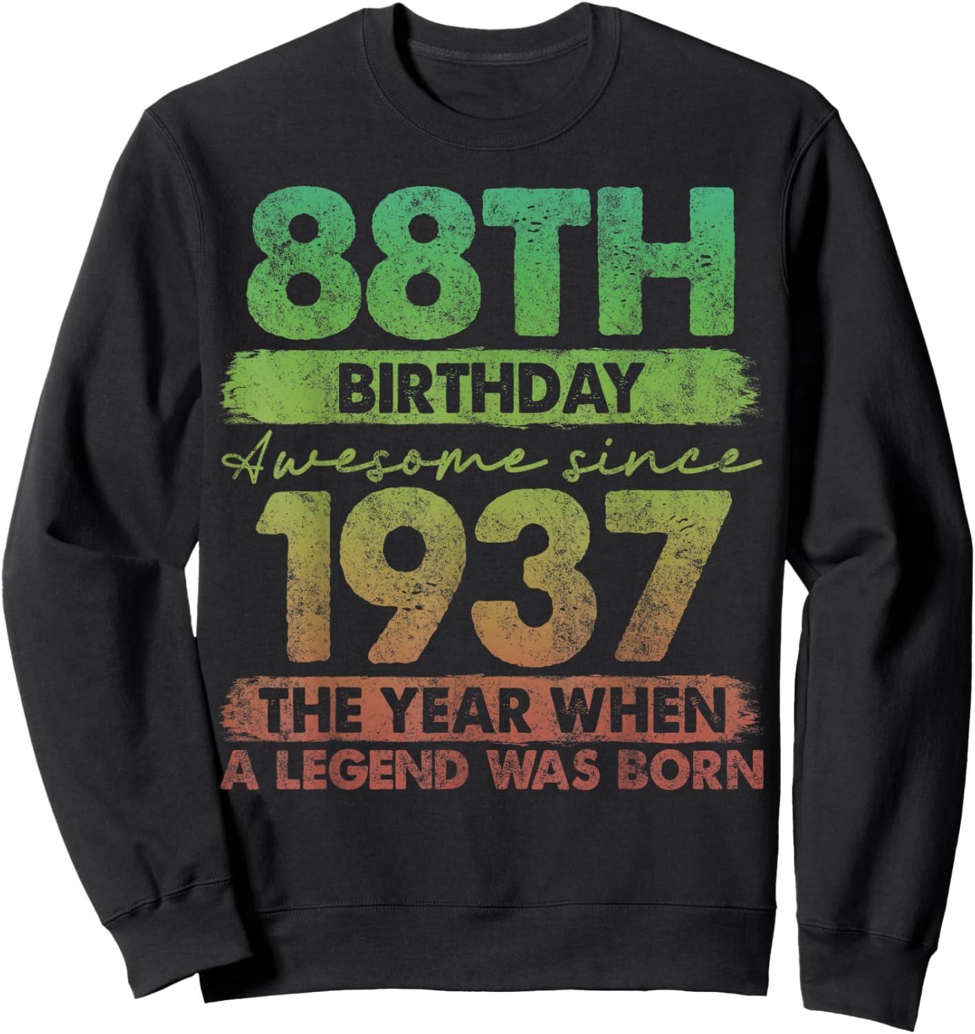 88 Year Old Gifts Vintage 1937 Limited Edition 88th Birthday Sweatshirt - Sweatshirt | Black