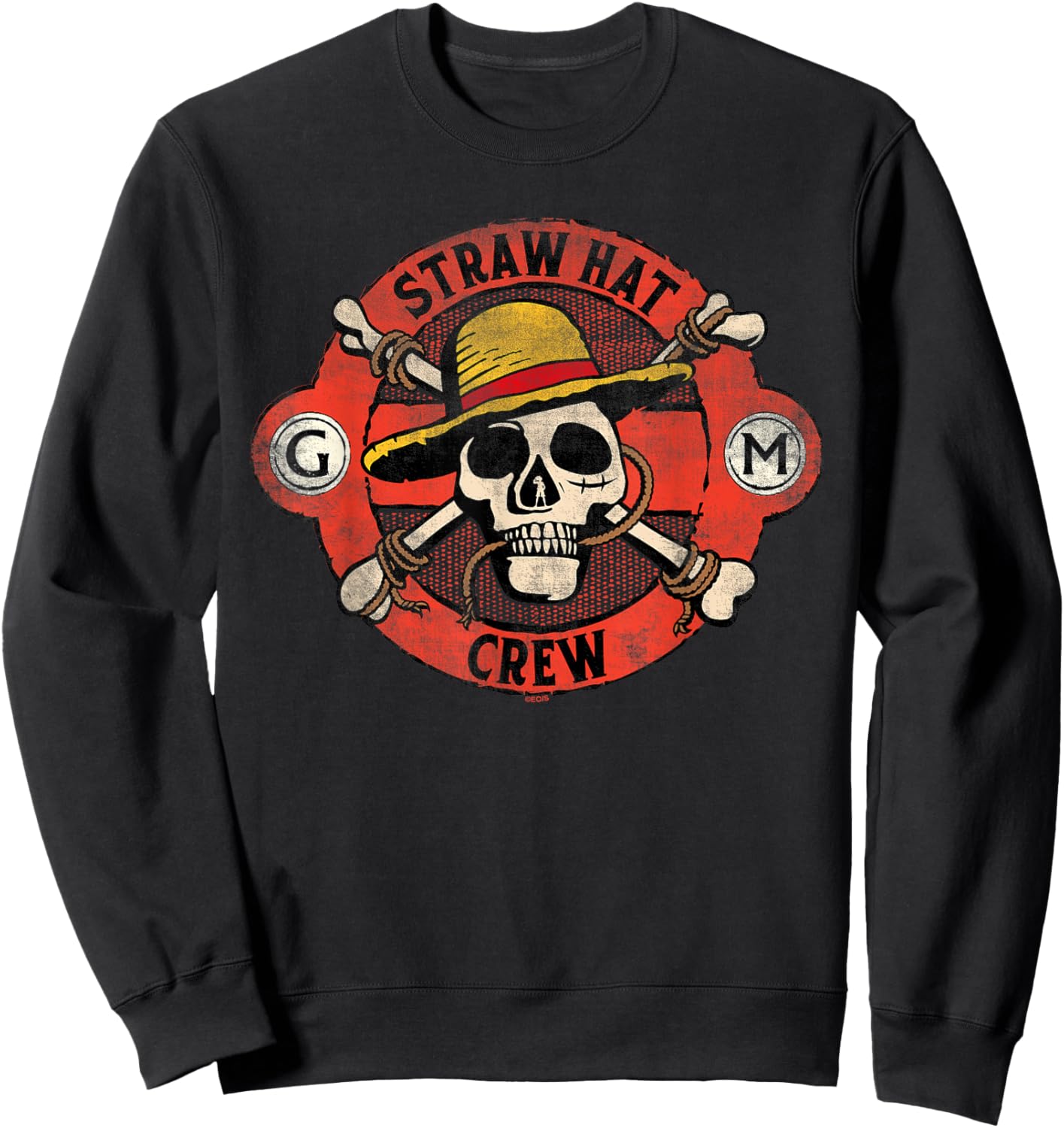 One Piece Straw Hat Crew Skull Sweatshirt - Sweatshirt | Black