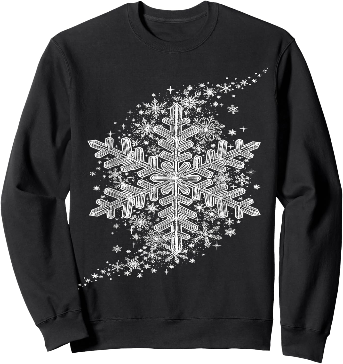 Winter Wonderland Snowflake Holiday Design Women Kids Sweatshirt - Sweatshirt | Black