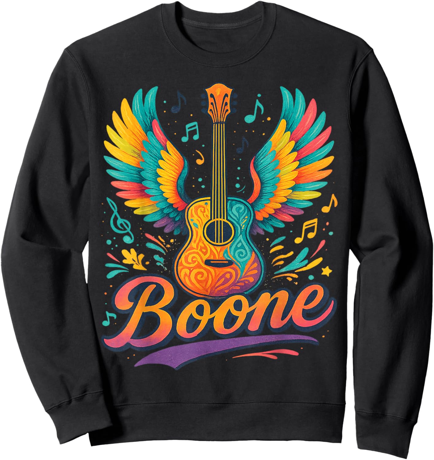 Boone Personalized Name Vintage Retro Girls Woman Man Sweatshirt - Sweatshirt | Black
