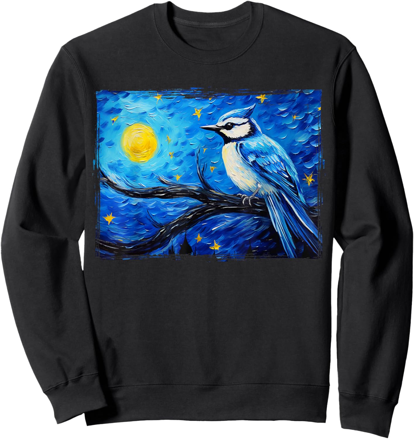 Birds Nature Birding Watching Ornithology Blue Jay Bird Sweatshirt - Sweatshirt | Black