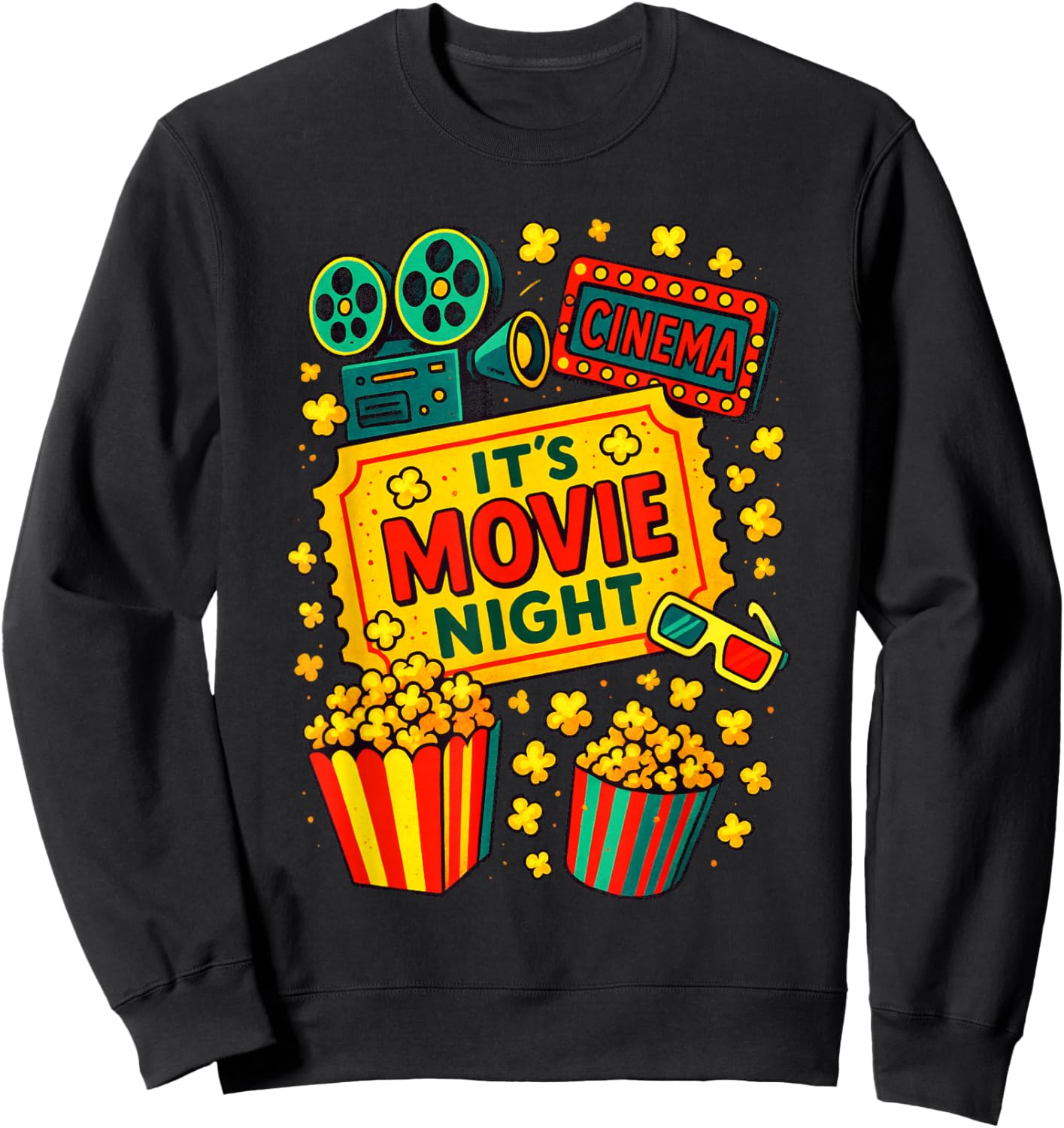 It's Movie Night - Cinema Popcorn Lover Sweatshirt - Sweatshirt | Black