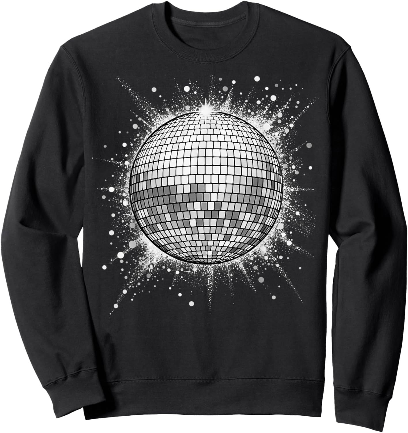 Black and White Disco Ball Sweatshirt - Sweatshirt | Black
