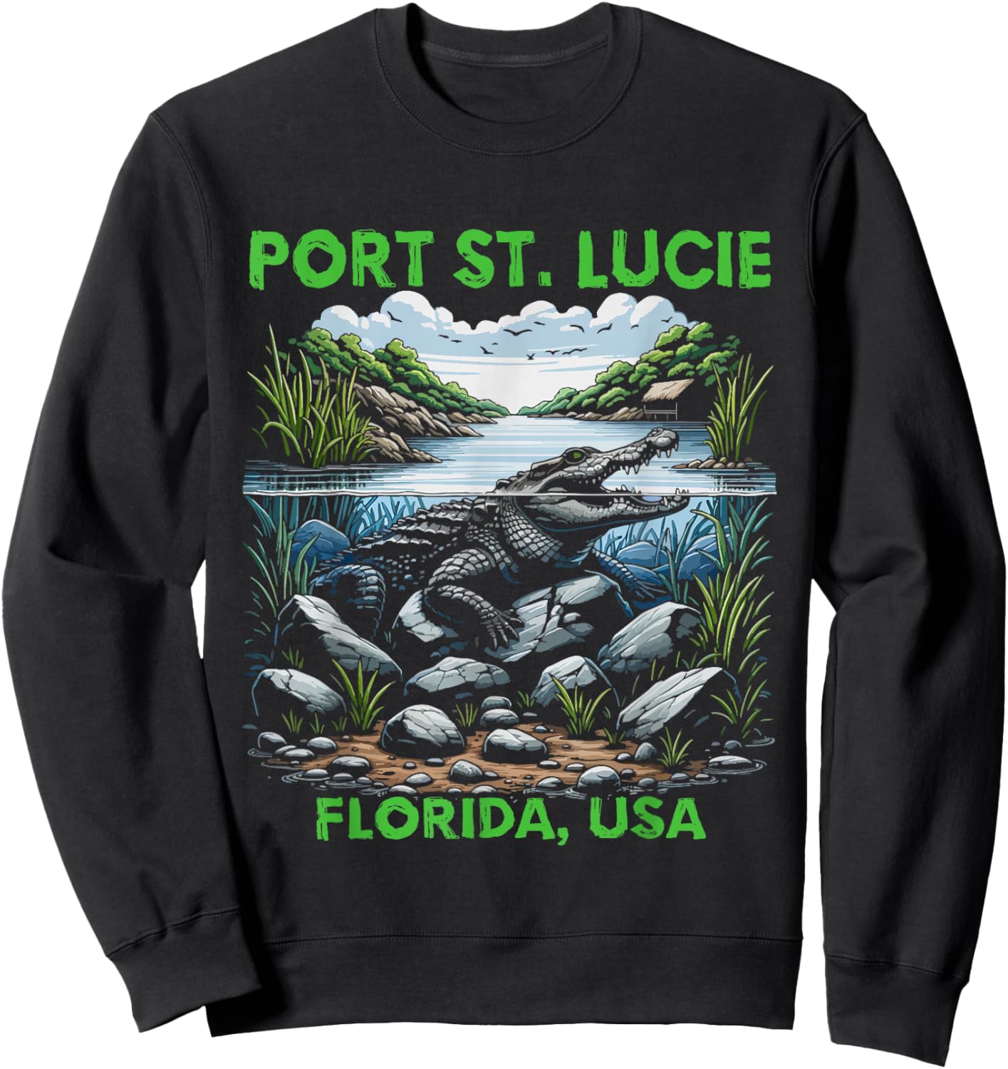 Port St Lucie Florida USA Design Sweatshirt - Sweatshirt | Black