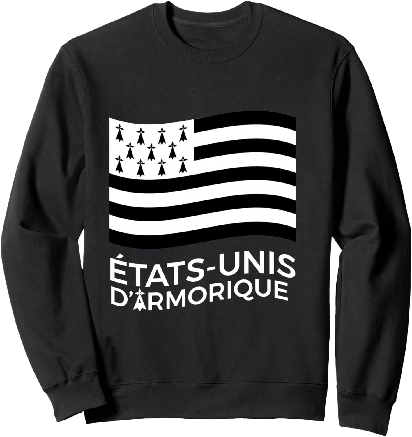 Brittany United States of Armorique Humour Breton Gift Sweatshirt - Sweatshirt | Black