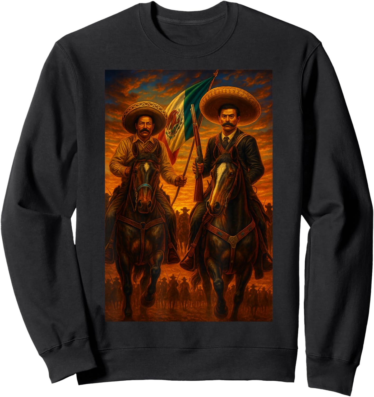 Zapata Villa CABALLOS Sunset Sweatshirt - Sweatshirt | Black