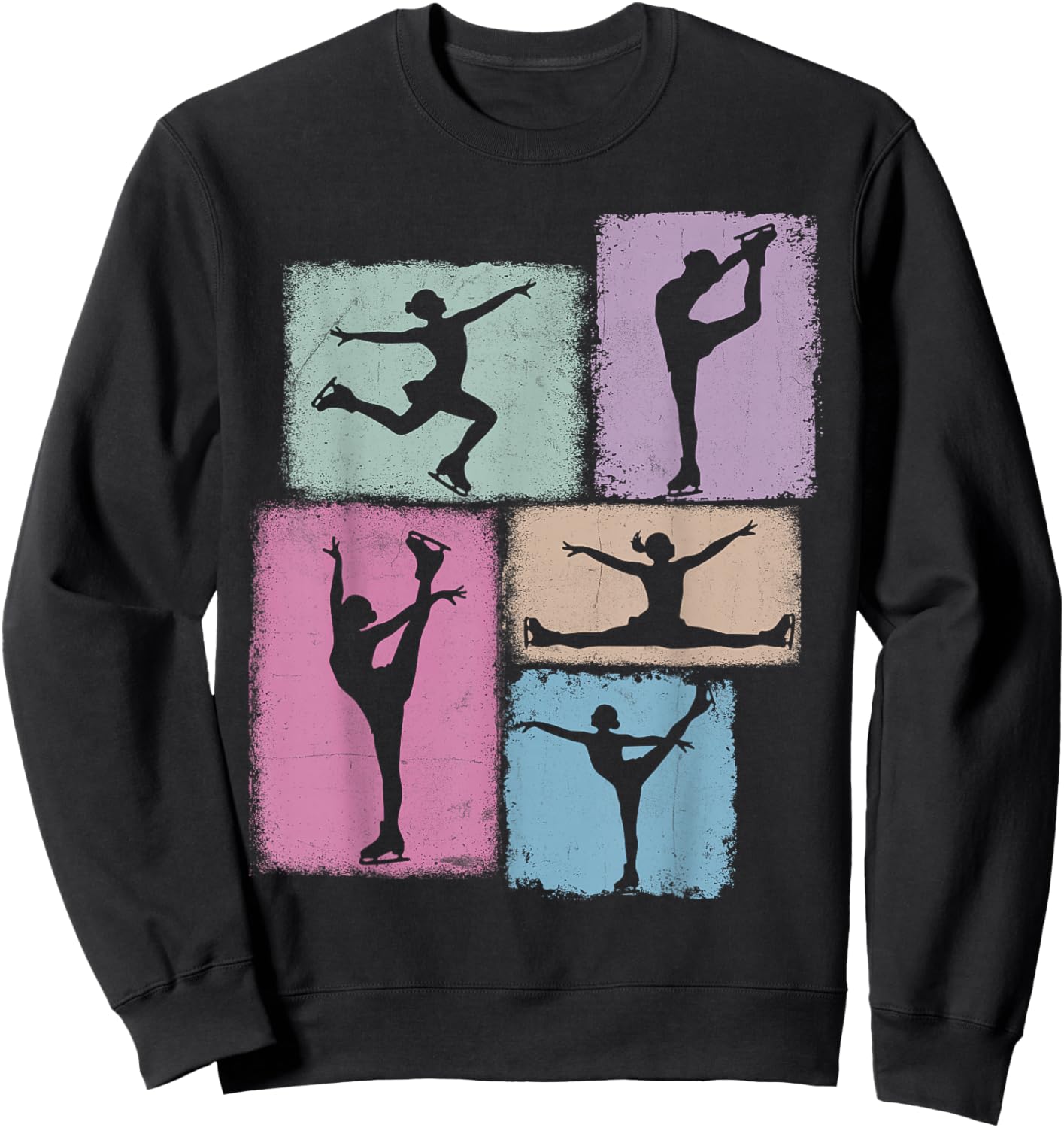Figure Skating Collage Skater Women Kids Coach Youth Girl Sweatshirt - Sweatshirt | Black