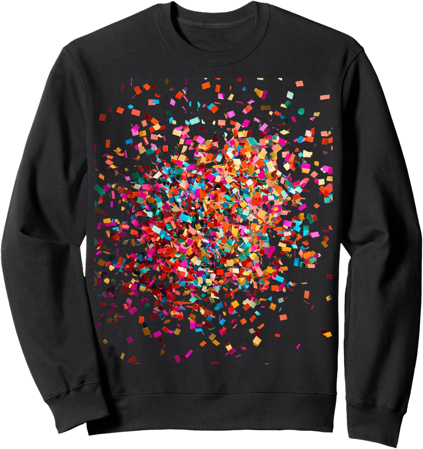 Confetti Explosion Celebration Pattern Sweatshirt - Sweatshirt | Black