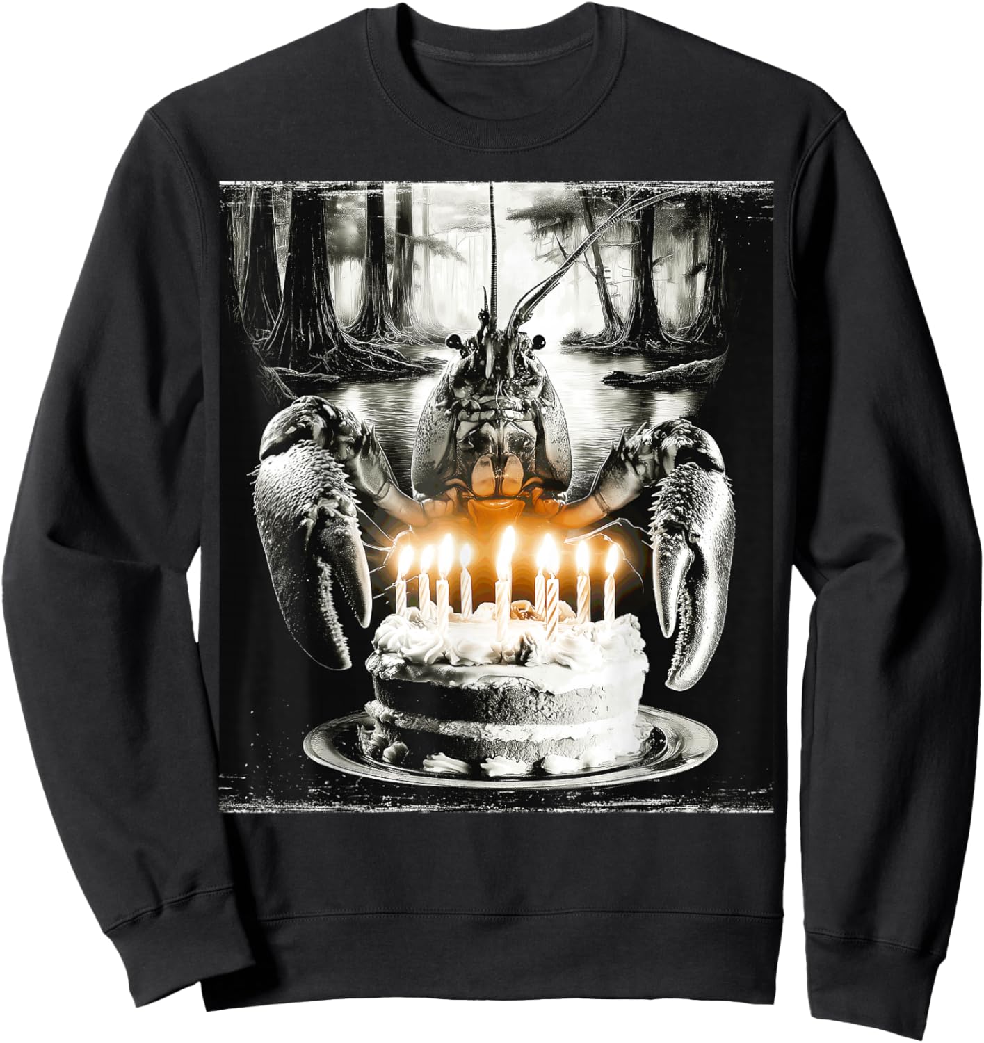 Gâteau d'anniversaire avec écrevisses et écrevisses Sweatshirt - Sweatshirt | Black