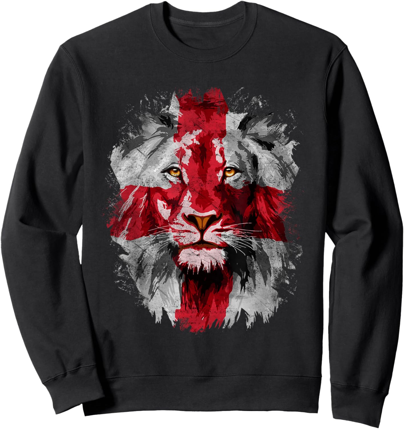 Vintage England National Flag Lion Face English England Flag Sweatshirt - Sweatshirt | Black
