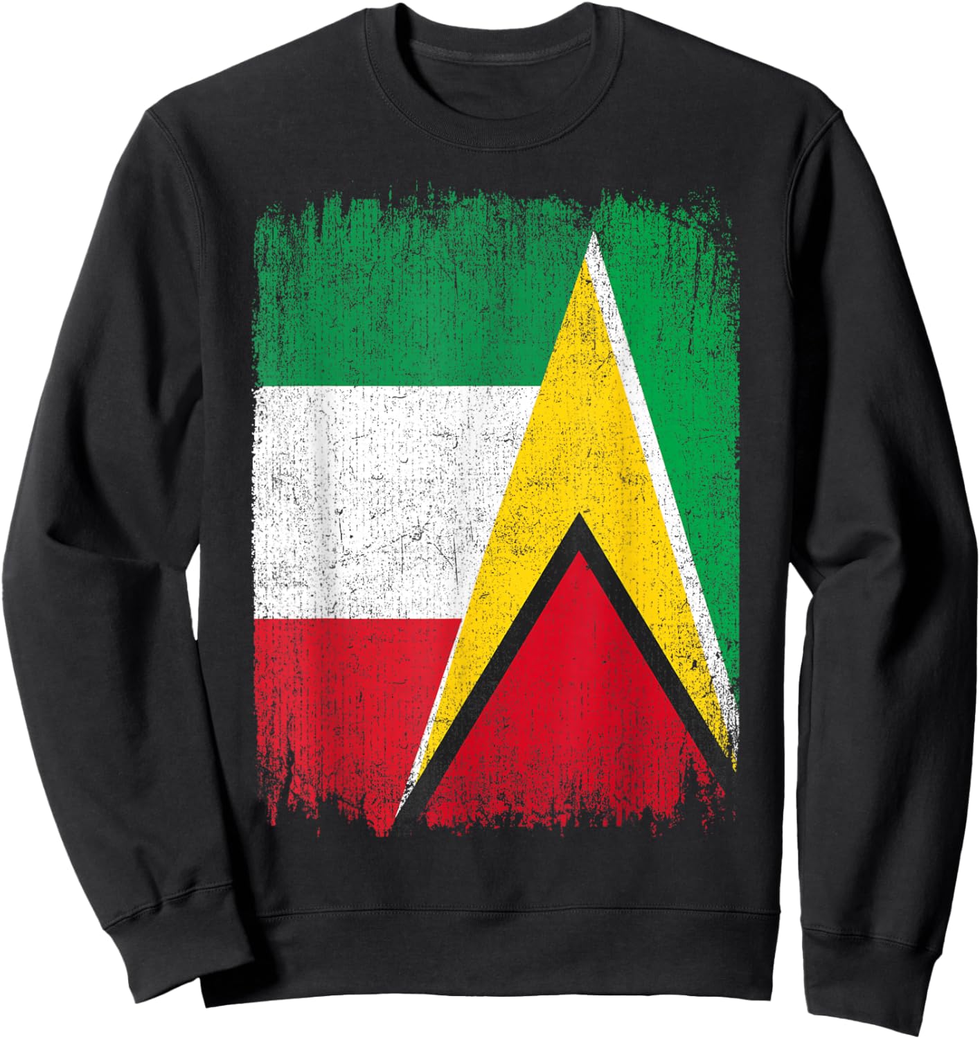 Half Italy Guyana Flag Italian Guyanese Pride Roots Sweatshirt - Sweatshirt | Black