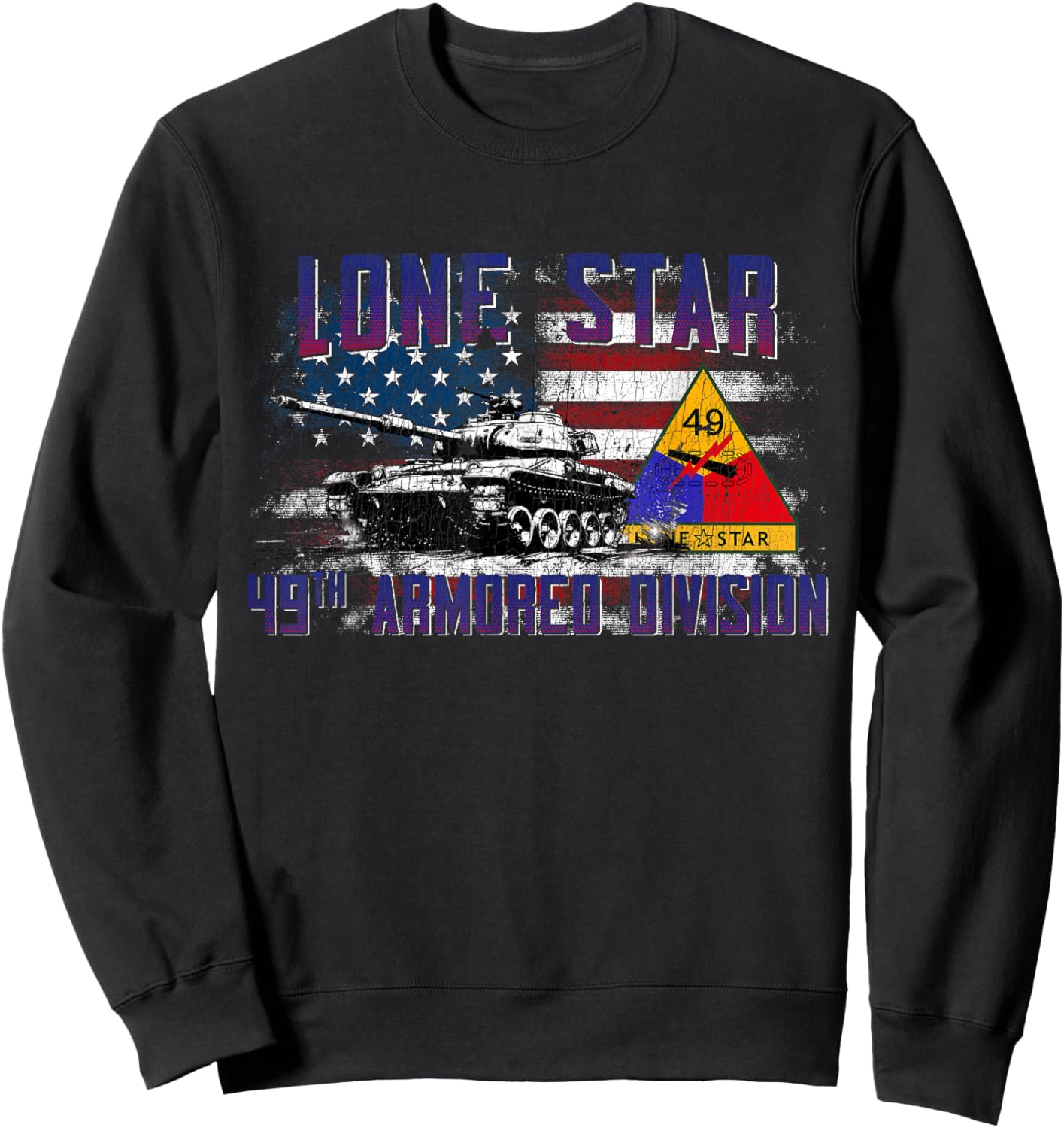 Veteran 49th Armored Division Lone Star Vintage Gifts Sweatshirt - Sweatshirt | Black