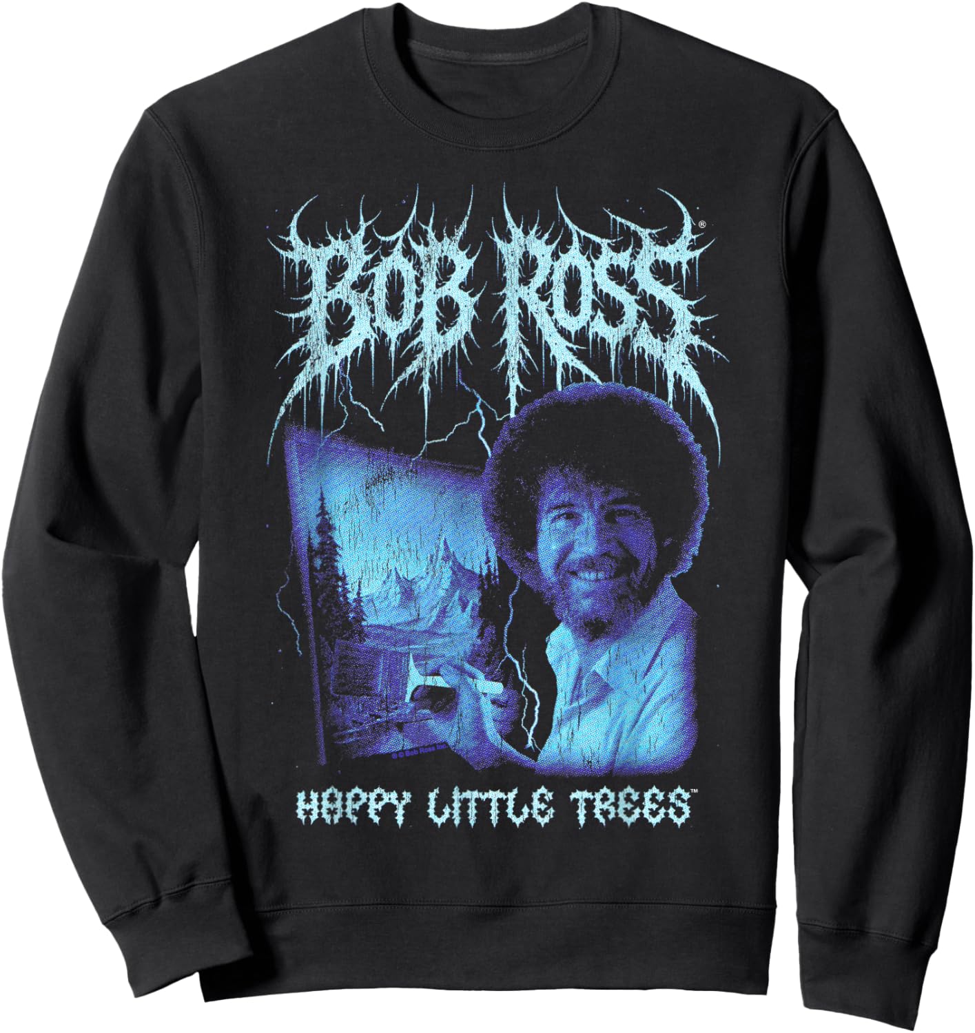 Bob Ross Little Trees Metal Sweatshirt - Sweatshirt | Black