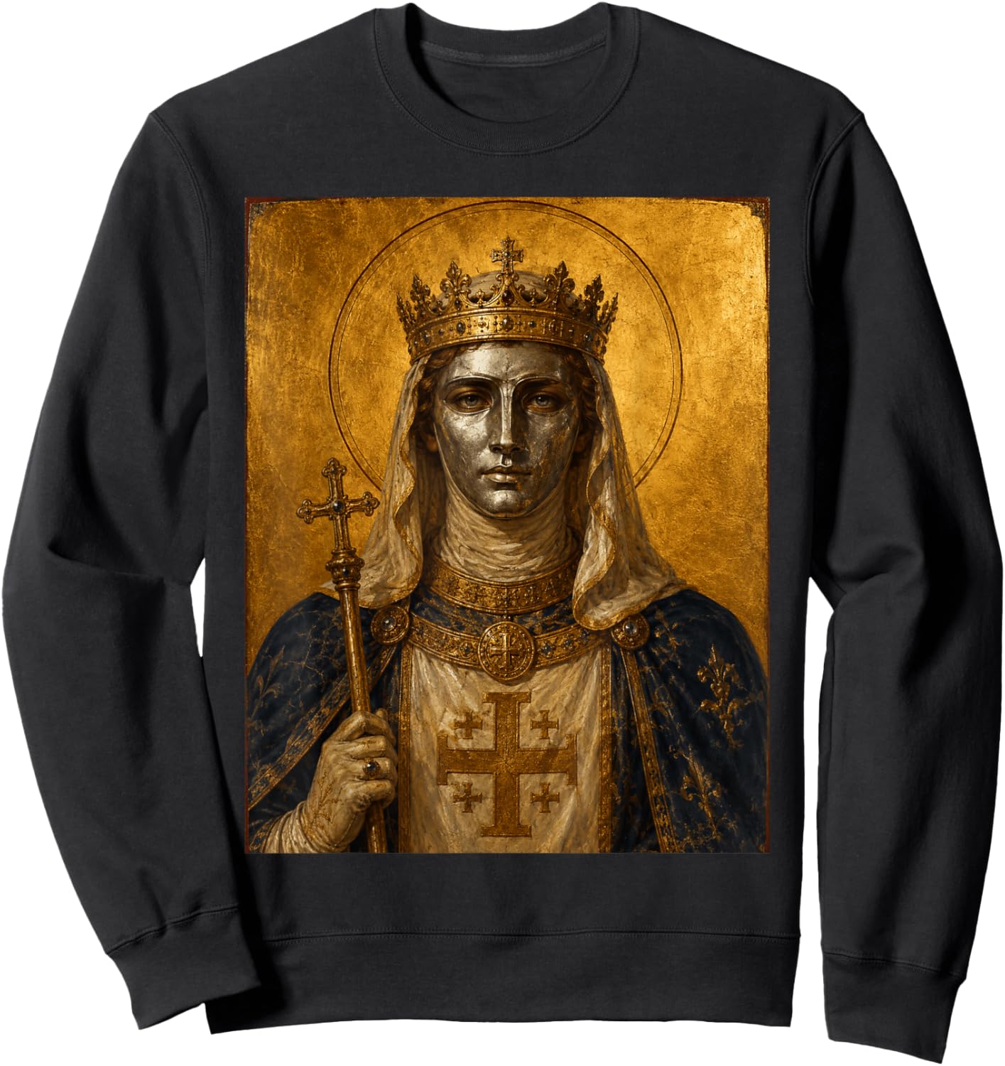 Icône catholique du Roi Baudouin IV de Jérusalem Sweatshirt - Sweatshirt | Black