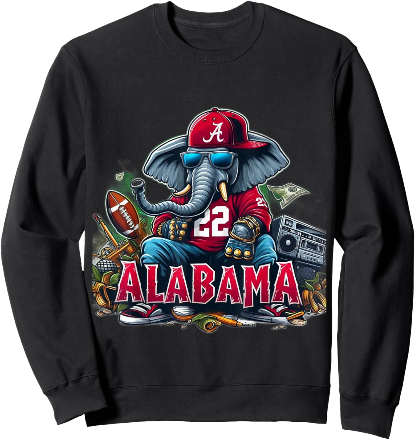 Alabama Elephant Sweatshirt - Sweatshirt | Black